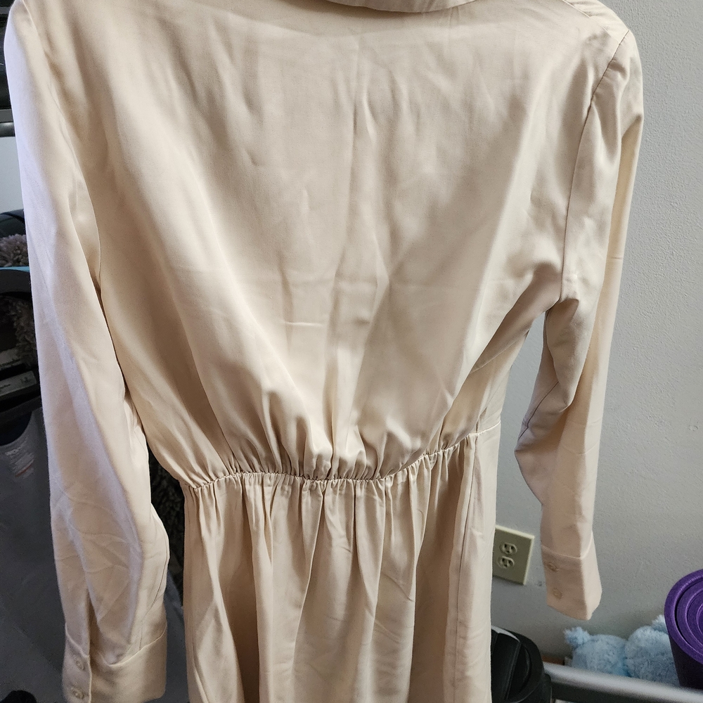 Cream Long-Sleeve Dress